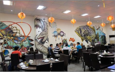 营山县海鲜餐厅墙体彩绘
